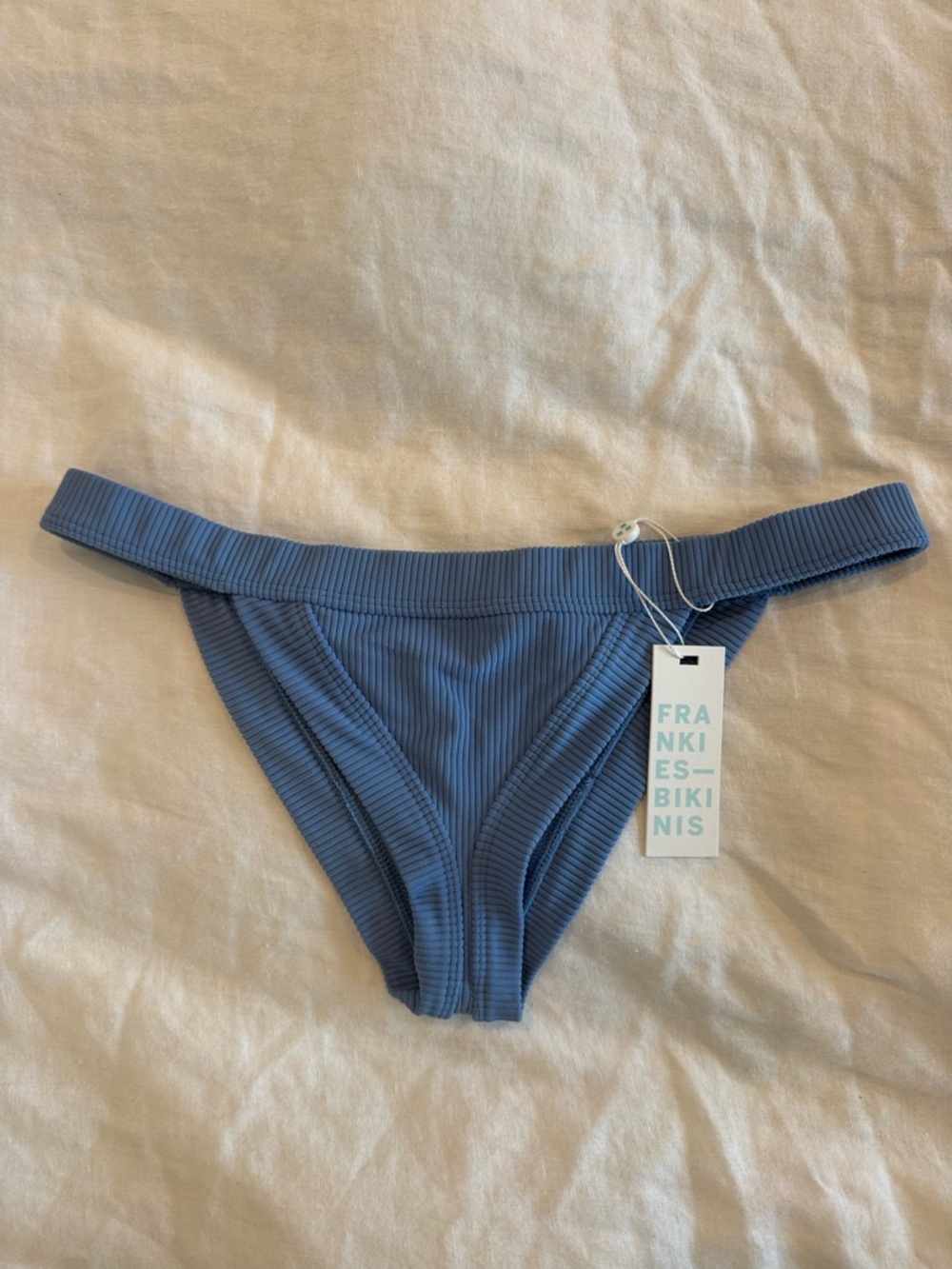 NWT Frankie's Bikinis Cole Ribbed Bikini Bottom in Blue/Periwinkle